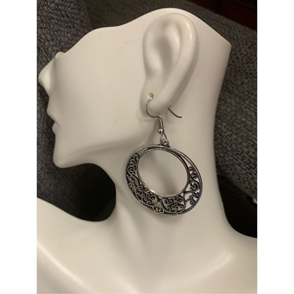 Silver Circle Earrings